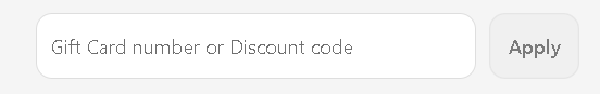 Image above from check-out: Enter your gift card number and click 'Apply'